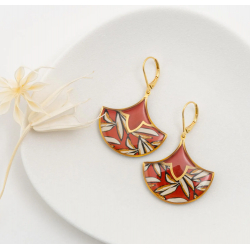 ASSIA boucles d'oreilles "PALME TERRACOTTA" - Bibop et Lula