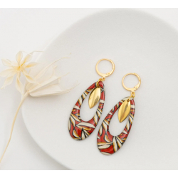ALICE boucles d'oreilles "PALME TERRACOTTA" - Bibop et Lula