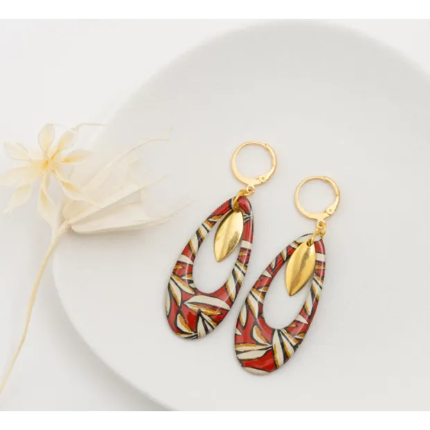 ALICE boucles d'oreilles "PALME TERRACOTTA"