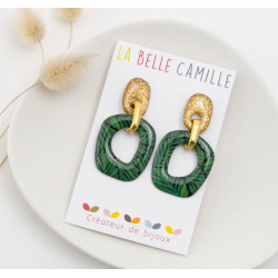 BRIGITTE boucles d'oreilles "LEAF VERT" - Bibop et Lula