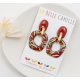 BRIGITTE boucles d'oreilles "PALME TERRACOTTA" - Bibop et Lula