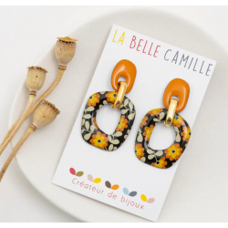BRIGITTE boucles d'oreilles "VINTAGE ORANGE" - Bibop et Lula