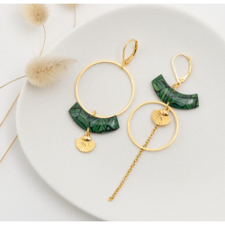 GRETA boucles d'oreilles "Leaf vert" - Bibop et Lula