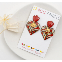 EX VOTO boucles d'oreilles "PALME TERRACOTTA" - Bibop et Lula