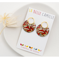 CAROLE boucles d'oreilles"palme terracotta" - Bibop et Lula