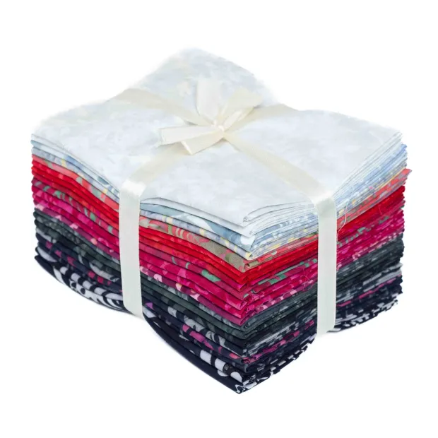 Lot de vingt fat quarters Trio Graphite et Rubis