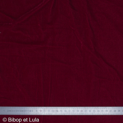 Velours souple uni rouge carmin - Bibop et Lula