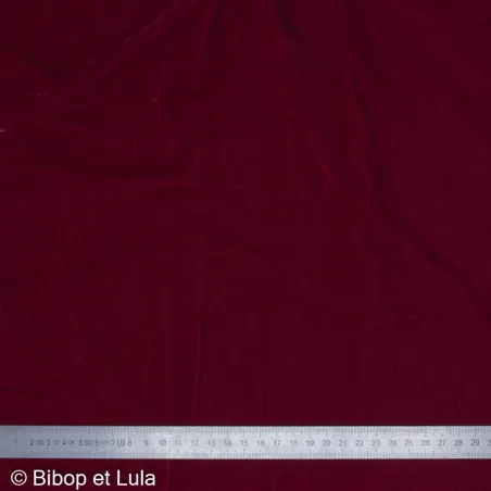 Velours souple uni rouge bordeaux