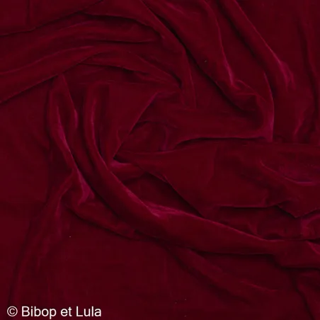 Velours souple uni rouge bordeaux