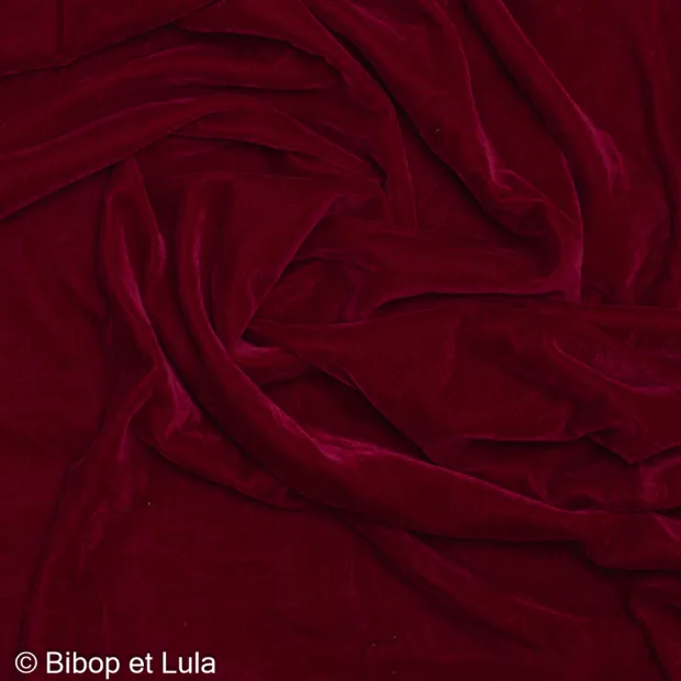 Velours souple uni rouge bordeaux