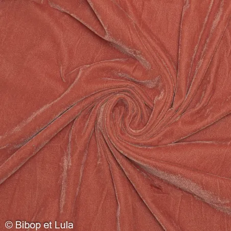 Velours souple uni rose poudré