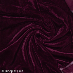 Velours souple uni aubergine - Bibop et Lula