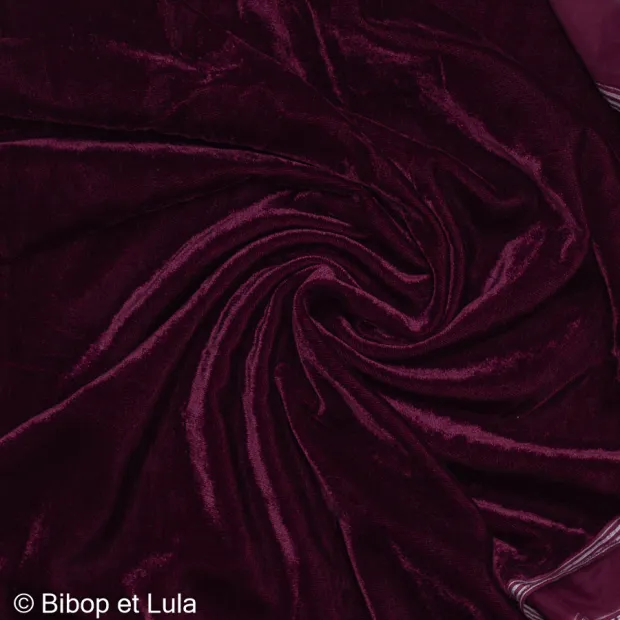 Velours souple uni aubergine