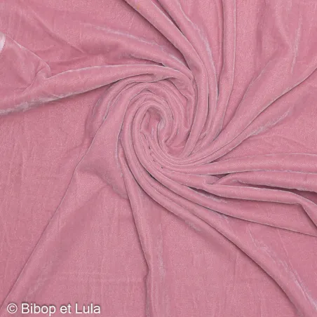 Velours souple uni rose