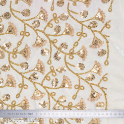 Velours Bollywood blanc brodé AKANA - Bibop et Lula