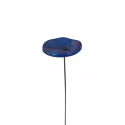 Fleurs en verre bleu moucheté coquelicots - Petit - Bibop et Lula