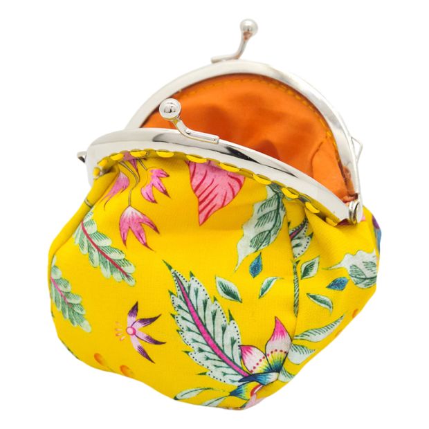 Petit porte-monnaie bourse rétro Pondichery Jaune