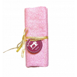 Coupon tissu mini leaves rose - Bibop et Lula