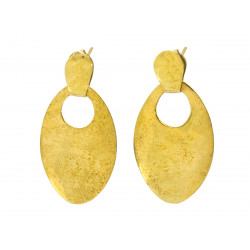 Boucles d'oreilles clous laiton ovale - Bibop et Lula