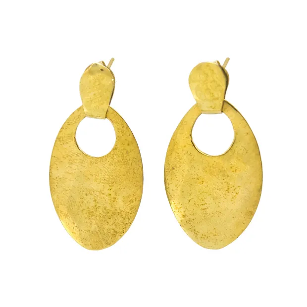 Boucles d'oreilles clous laiton ovale