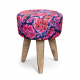 Tabouret rond tissu imprimé Péonia - Bibop et Lula