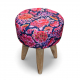 Tabouret rond tissu imprimé Péonia - Bibop et Lula