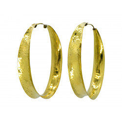 Créoles incurvées laiton martelé - Bibop et Lula