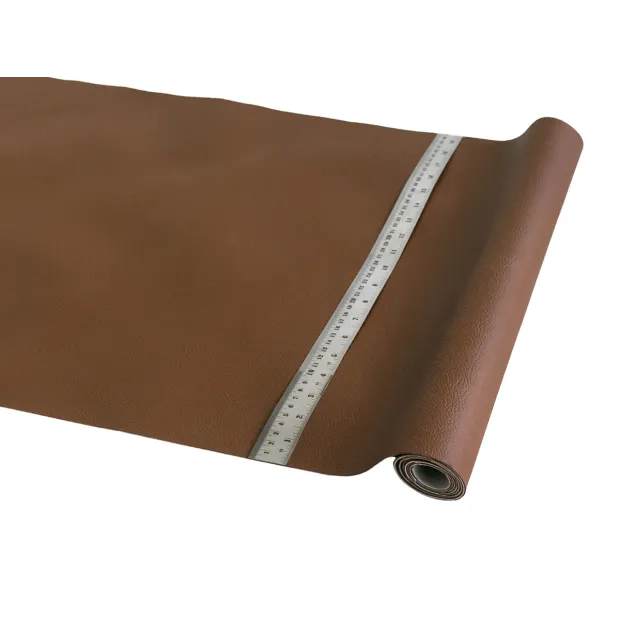 Tissu Simili cuir marron glacé Terra