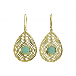 Boucles d'oreilles goutte dentelle bleue - Bibop et Lula