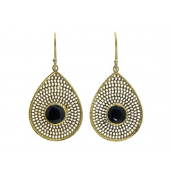 Boucles d'oreilles goutte dentelle noire - Bibop et Lula