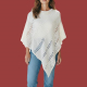 Poncho en laine ajourée Blanc - Bibop et Lula