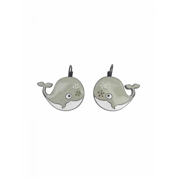 Boucles d'oreilles Baleine grise