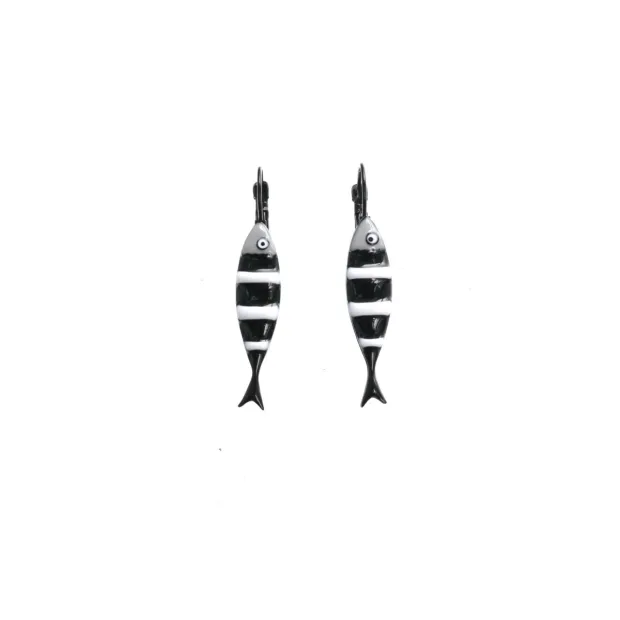 Boucles d'oreilles Sardines noires