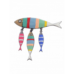 Broche petite sardine multicolore - Bibop et Lula