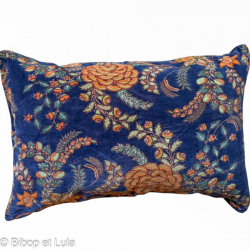 Housse de coussin velours grand rectangle Calie-marine - Bibop et Lula