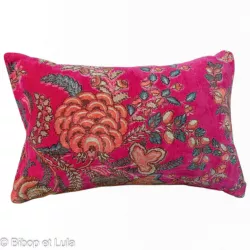 Housse de coussin velours petit rectangle Cali-rose - Bibop et Lula