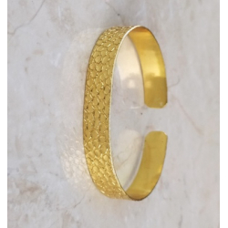 Bracelet manchette laiton imprimé tâches arrondies - Bibop et Lula