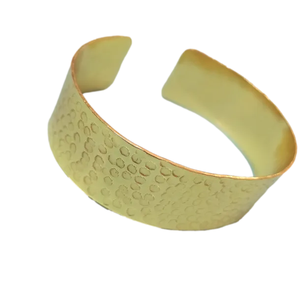 Bracelet manchette laiton martelé bulles