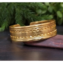 Bracelet manchette laiton imprimé courbes - Bibop et Lula