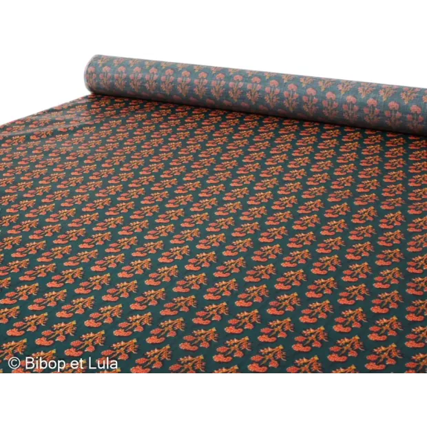 Tissu Enduit Motif Fleuri
