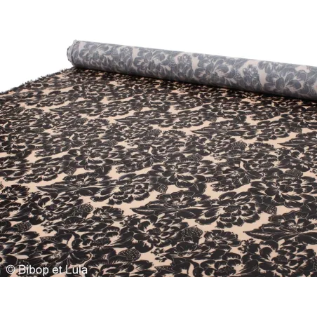 Tissu Enduit Black Bloom