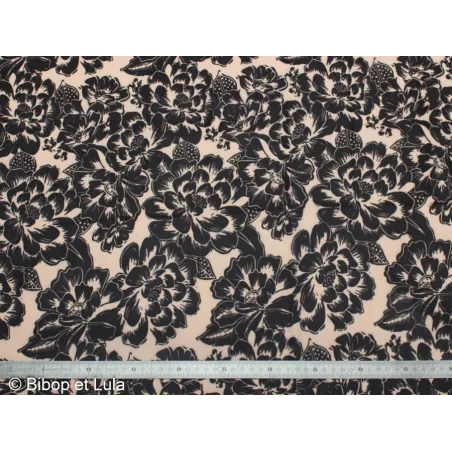 Tissu Enduit Black Bloom