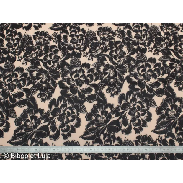 Tissu Enduit Black Bloom