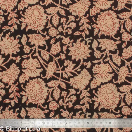 Tissu block print indien Coringa