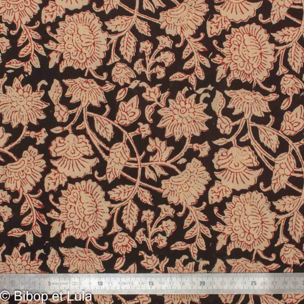 Tissu block print indien Coringa
