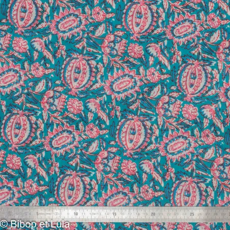 Tissu Block Print Indien Paanee