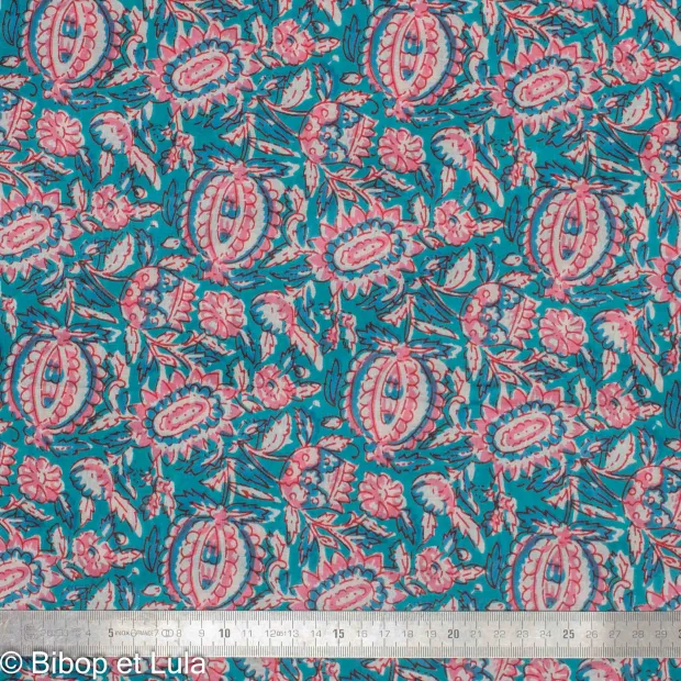 Tissu Block Print Indien Paanee