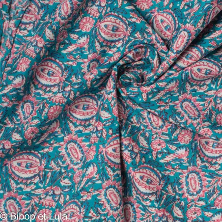 Tissu Block Print Indien Paanee