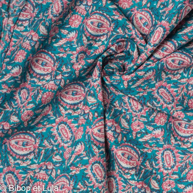 Tissu Block Print Indien Paanee