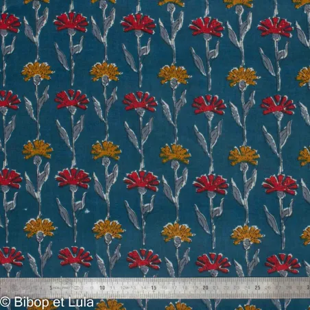 Tissu Block Print Indien Dhabba